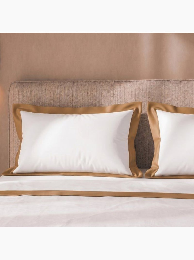 Parure de lit - coton uni à volant satin - the white stone Beige - Kiabi