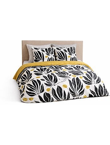 PARURE DE LIT - DESIGN GRAPHIQUE - 240x220 / Noir