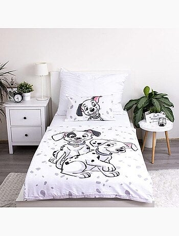 Parure de lit - disney - 101 dalmatiens - housse de couette réversible - 100% coton - 100x135cm
