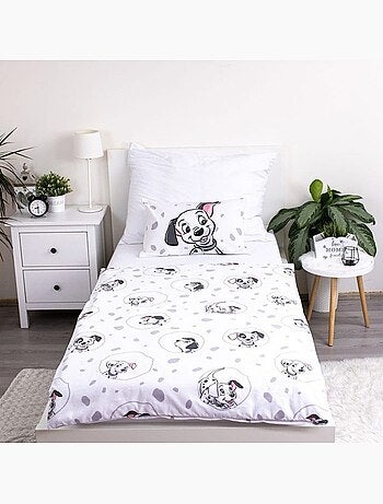 Parure de lit - disney - 101 dalmatiens - housse de couette réversible - 100% coton - 100x135cm