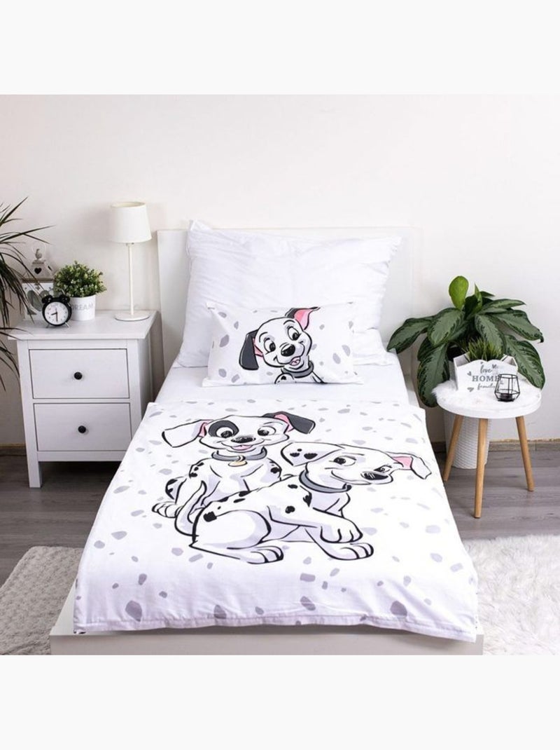 Parure de lit - disney - 101 dalmatiens - housse de couette réversible - 100% coton - 100x135cm Blanc - Kiabi