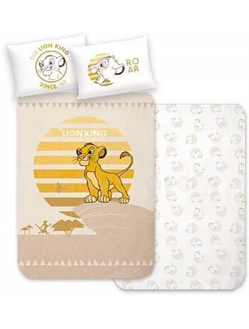 Parure de lit - disney - roi lion - housse de couette réversible - 100% coton - 100 x 135 cm