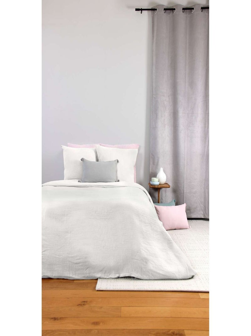 Parure de lit - Double gaze de coton Blanc - Kiabi