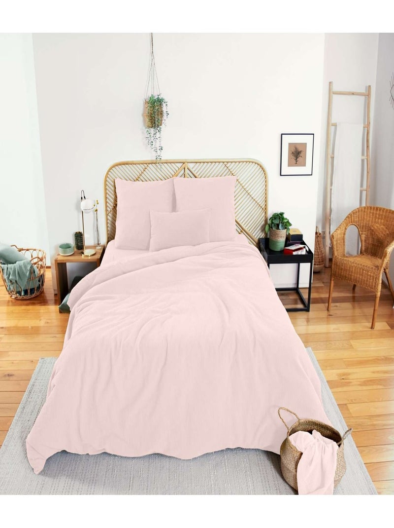 Parure de lit - Double gaze de coton Rose - Kiabi
