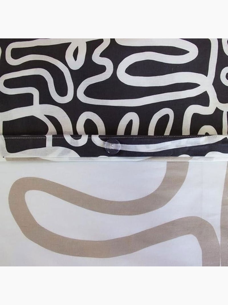 Parure de lit - housse de couette - 220x240 cm - 100% coton - géométrique réversible - beige noir Noir - Kiabi