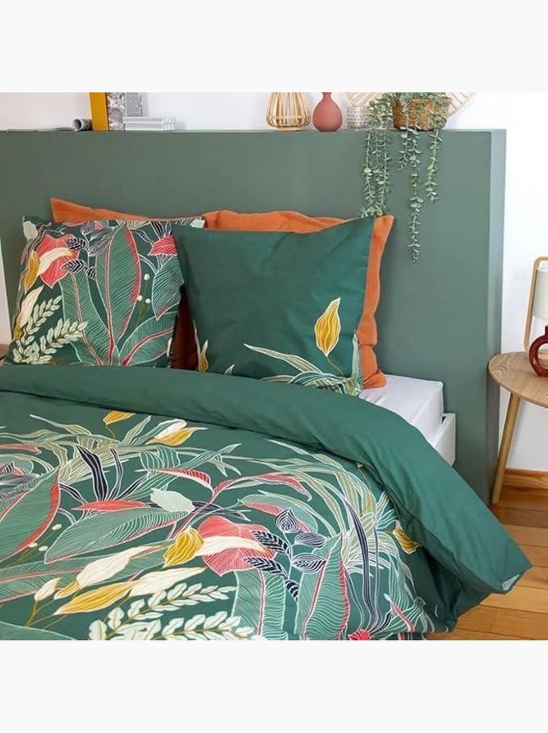 Parure de lit - housse de couette - 220x240 cm - 100% coton - imprimé fleuri - réversible Multicolore - Kiabi