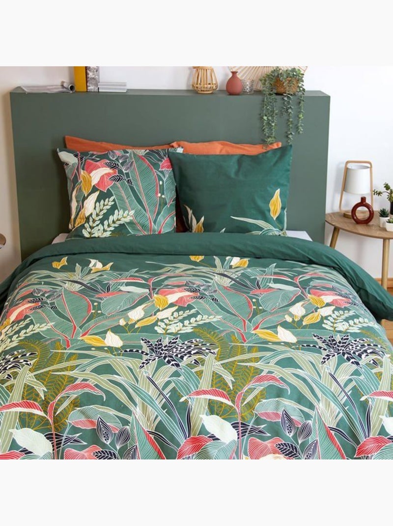 Parure de lit - housse de couette - 220x240 cm - 100% coton - imprimé fleuri - réversible Multicolore - Kiabi