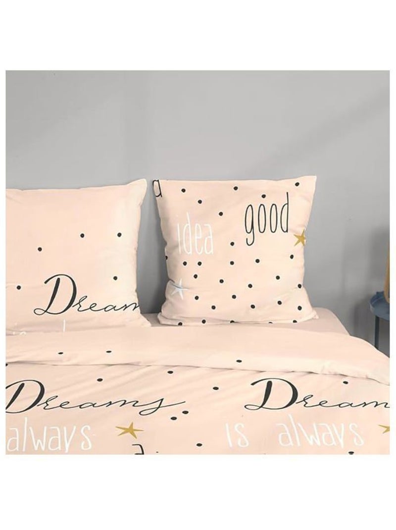 Parure de lit - housse de couette - 220x240 cm - 2 taies d'oreiller - imprimé à pois - microfibre Rose - Kiabi
