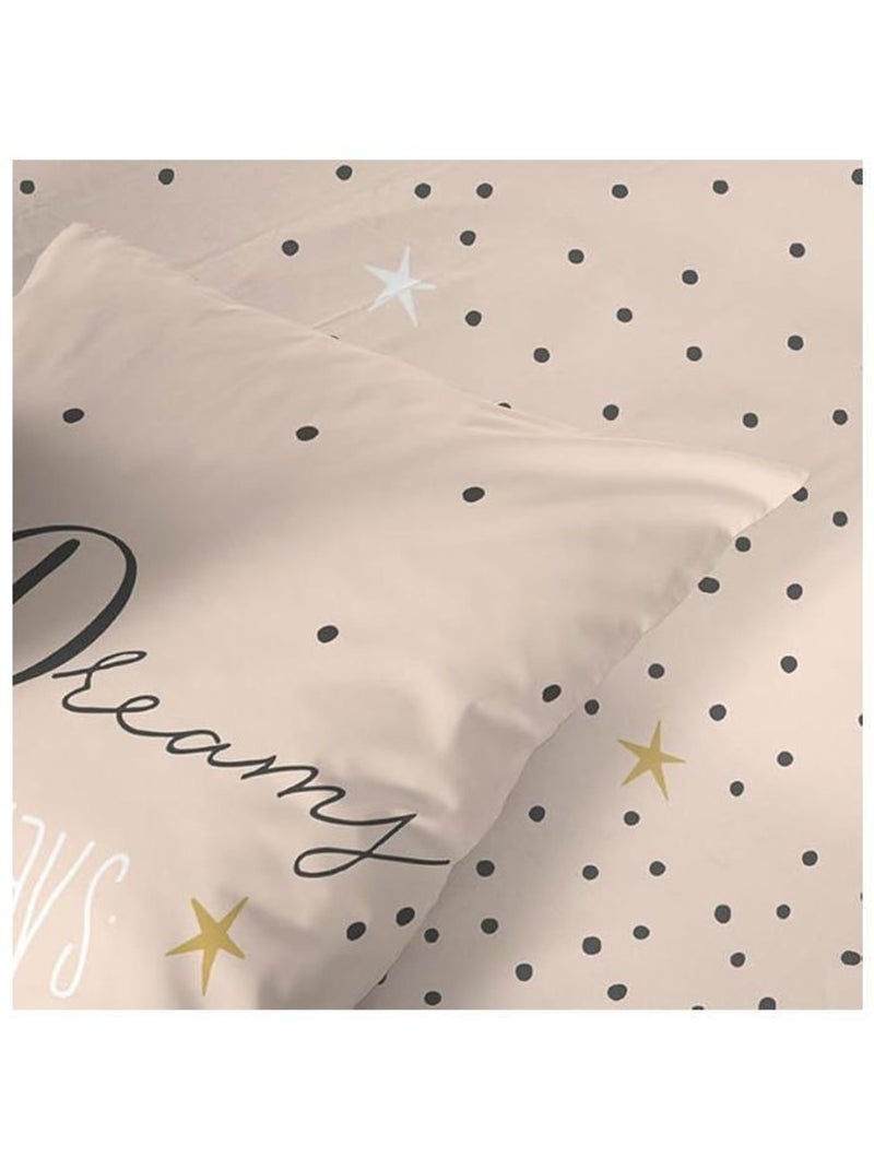 Parure de lit - housse de couette - 220x240 cm - 2 taies d'oreiller - imprimé à pois - microfibre Rose - Kiabi