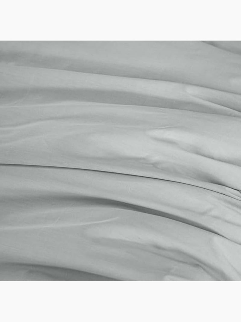 Parure de lit - housse de couette - 220x240 cm - 2 taies d'oreiller - percale de coton - gris uni Gris - Kiabi