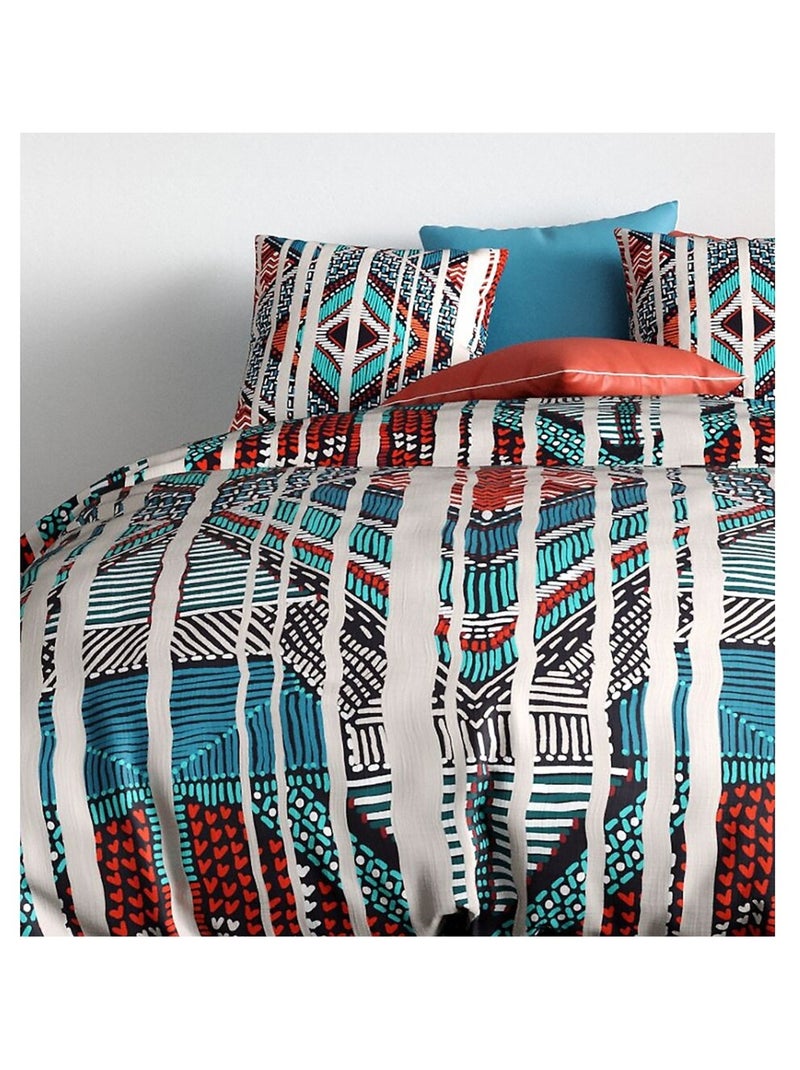 Parure de lit - housse de couette 100% Coton 57 fils India Multicolore - Kiabi