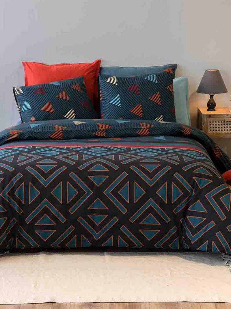 Parure de lit - housse de couette Coton 57 fils Holi Multicolore - Kiabi