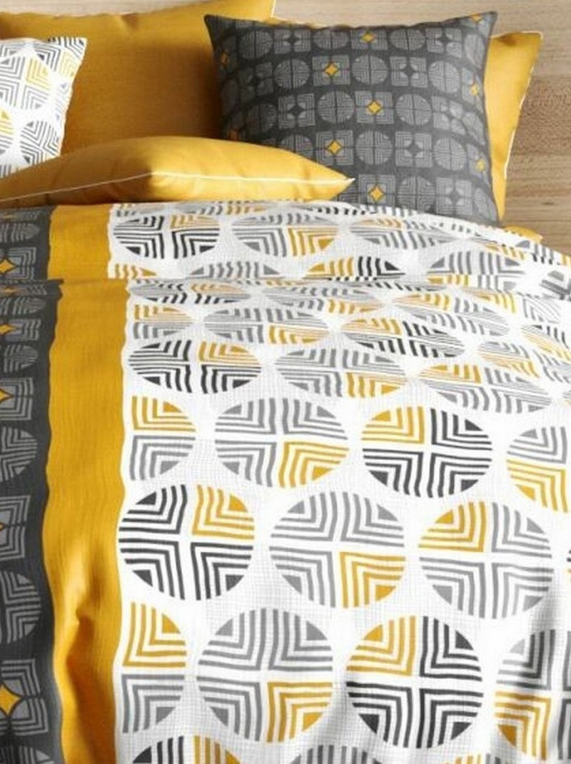 Parure de lit - housse de couette Coton Arturo Gris - Kiabi