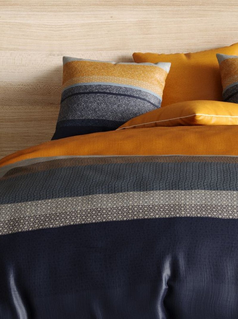 Parure de lit - housse de couette Percale de Coton Ubud Bleu - Kiabi