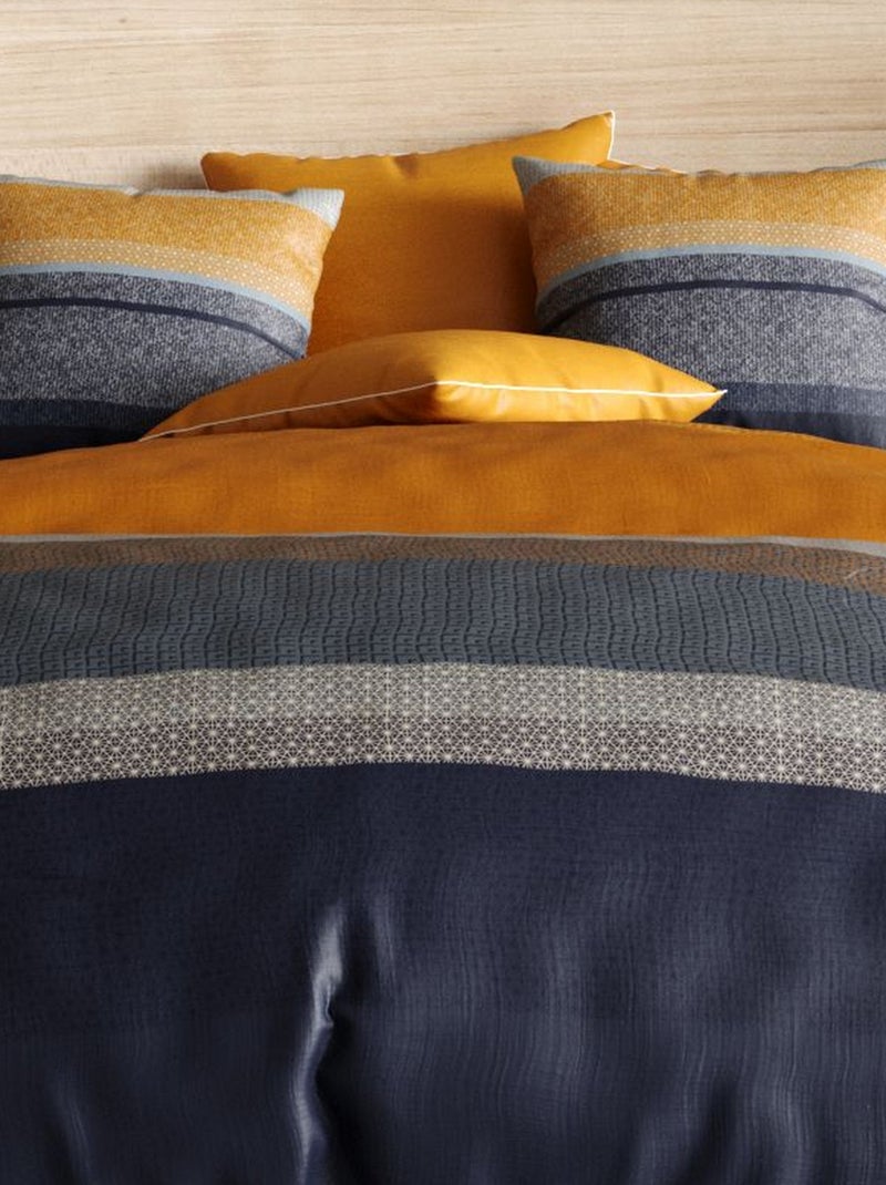 Parure de lit - housse de couette Percale de Coton Ubud Bleu - Kiabi