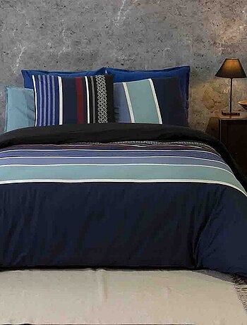 Parure de lit - Housse de couette réversible Percale de Coton Azul