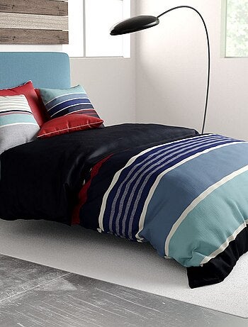 Parure de lit - Housse de couette réversible Percale de Coton Azul