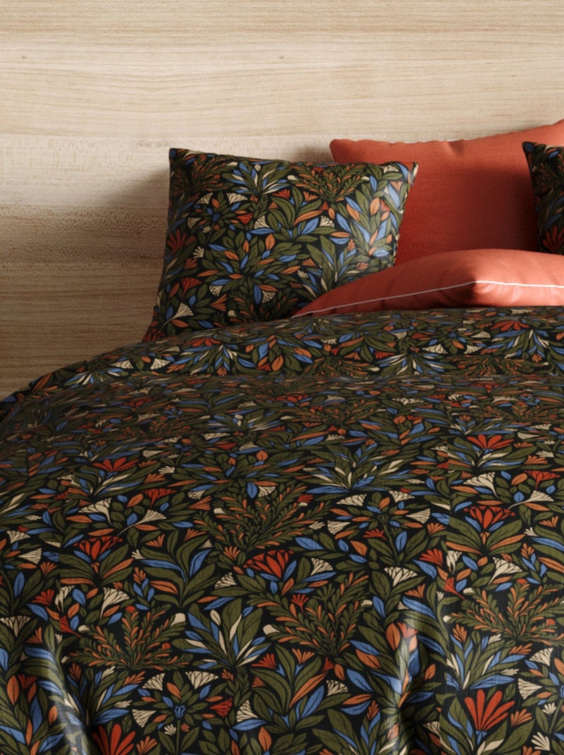 Parure de lit - housse de couette réversible Percale de Coton Bogota Vert - Kiabi