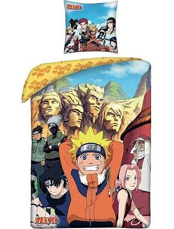 Parure de lit - naruto - réversible - 140x200cm - 2 pièces - enfant