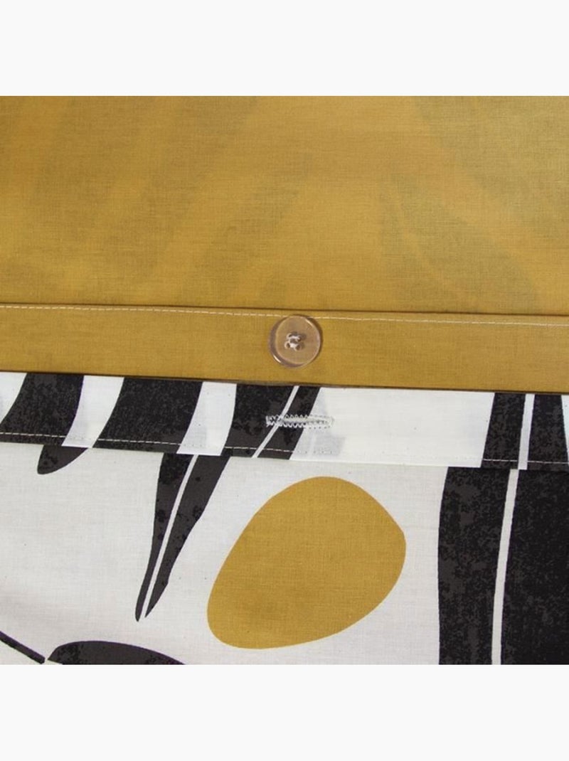 Parure de lit - nolie - 220x240 cm - 100% coton - réversible - motif tropical noir et jaune moutarde Jaune - Kiabi