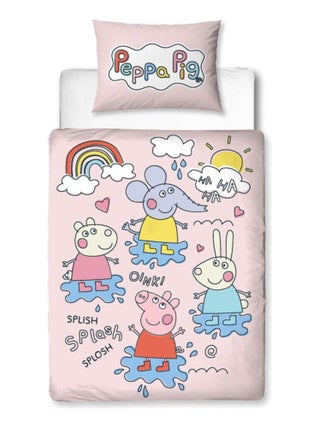 Parure de lit - Peppa Pig , Susy Sheeep, Rebecca Rabbit, Emily Elephant - 120 cm x 150 cm
