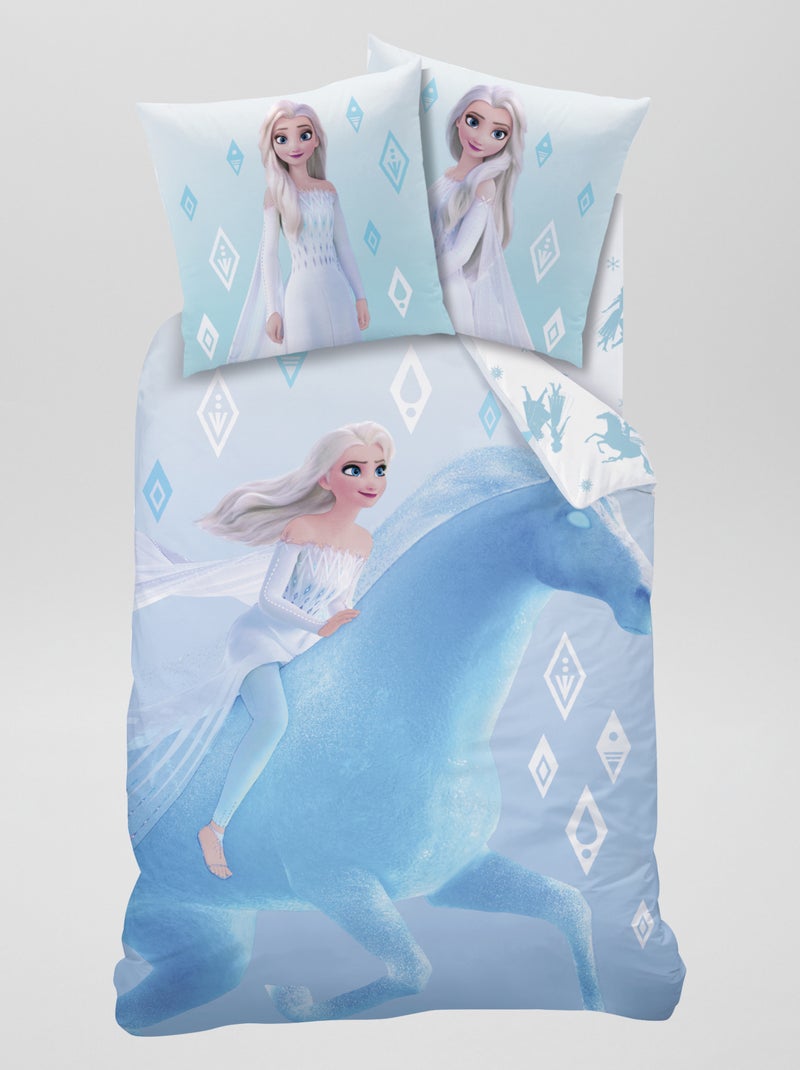 Parure de lit - 'Reine des neiges' - 1 personne bleu/blanc - Kiabi