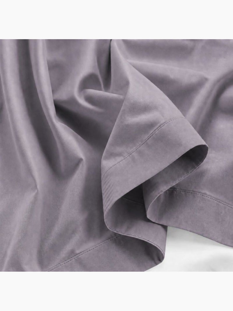 Parure de lit - the white stone - 200 tc - coton percale 100% - 1 personne 130x200 cm - gris foncé Gris - Kiabi