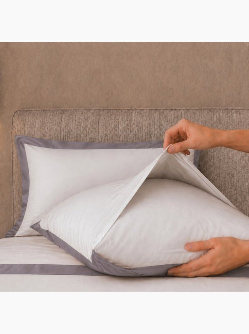 Parure de lit - the white stone - classique - coton 100% - volant satin - gris foncé Gris - Kiabi