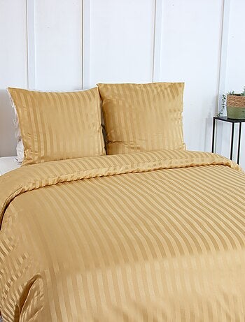 Parure de lit 1 ou 2 personnes en satin + 2 taies