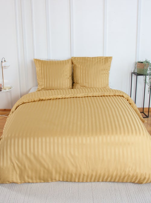 Parure de lit 1 ou 2 personnes en satin + 2 taies - Kiabi