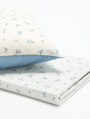 Parure de lit 1 personne (140 x 200 cm) en coton