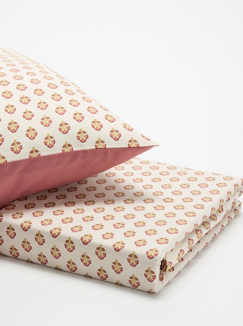 Parure de lit 1 personne (140 x 200 cm) en coton - Kiabi