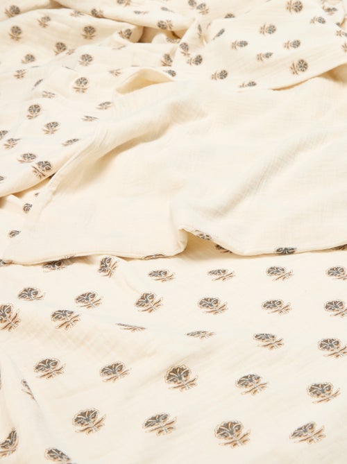 Parure de lit 1 personne 140 x 200 cm en gaze de coton - Kiabi