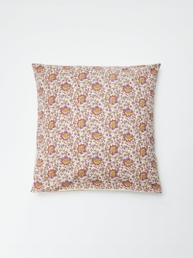 Parure de lit 1 personne (140 x 200cm) en coton 57 fils - Kiabi Home Beige fleuri - Kiabi