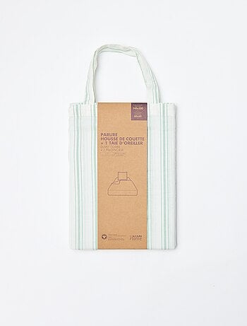 Parure de lit 1 personne (140 x 200cm) en coton 57 fils - Kiabi Home