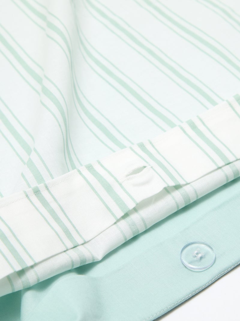 Parure de lit 1 personne (140 x 200cm) en coton 57 fils - Kiabi Home Bleu - Kiabi