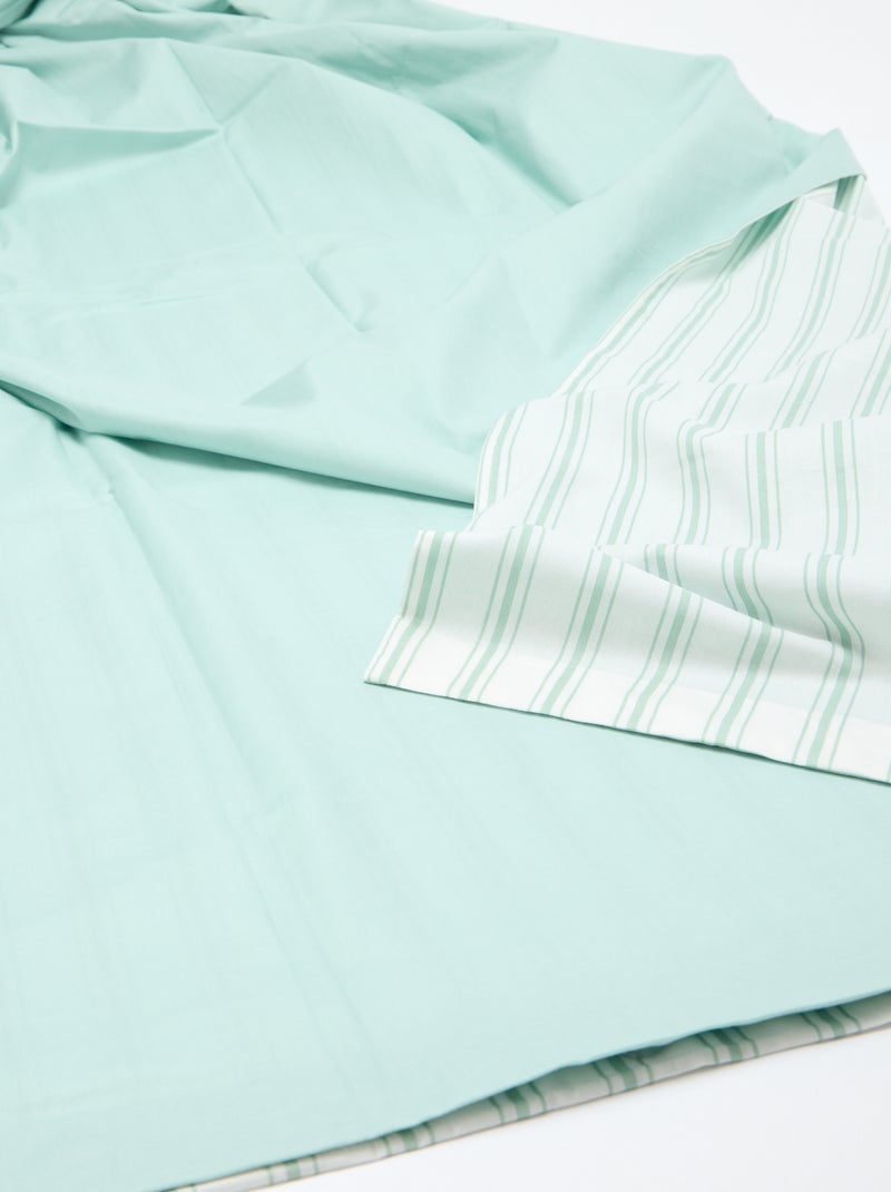 Parure de lit 1 personne (140 x 200cm) en coton 57 fils - Kiabi Home Bleu - Kiabi