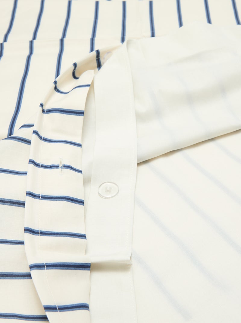 Parure de lit 1 personne (140 x 200cm) en coton 57 fils - Kiabi Home Bleu - Kiabi