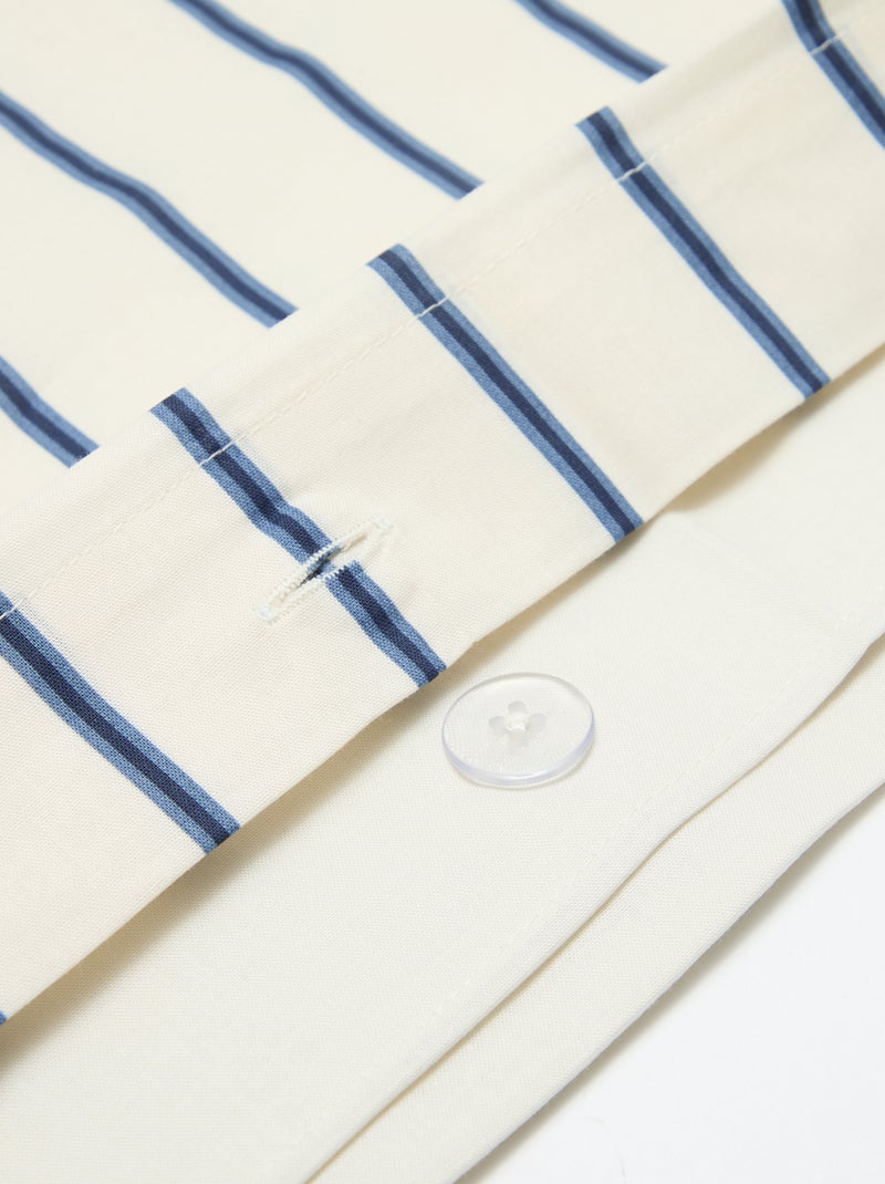 Parure de lit 1 personne (140 x 200cm) en coton 57 fils - Kiabi Home Bleu - Kiabi