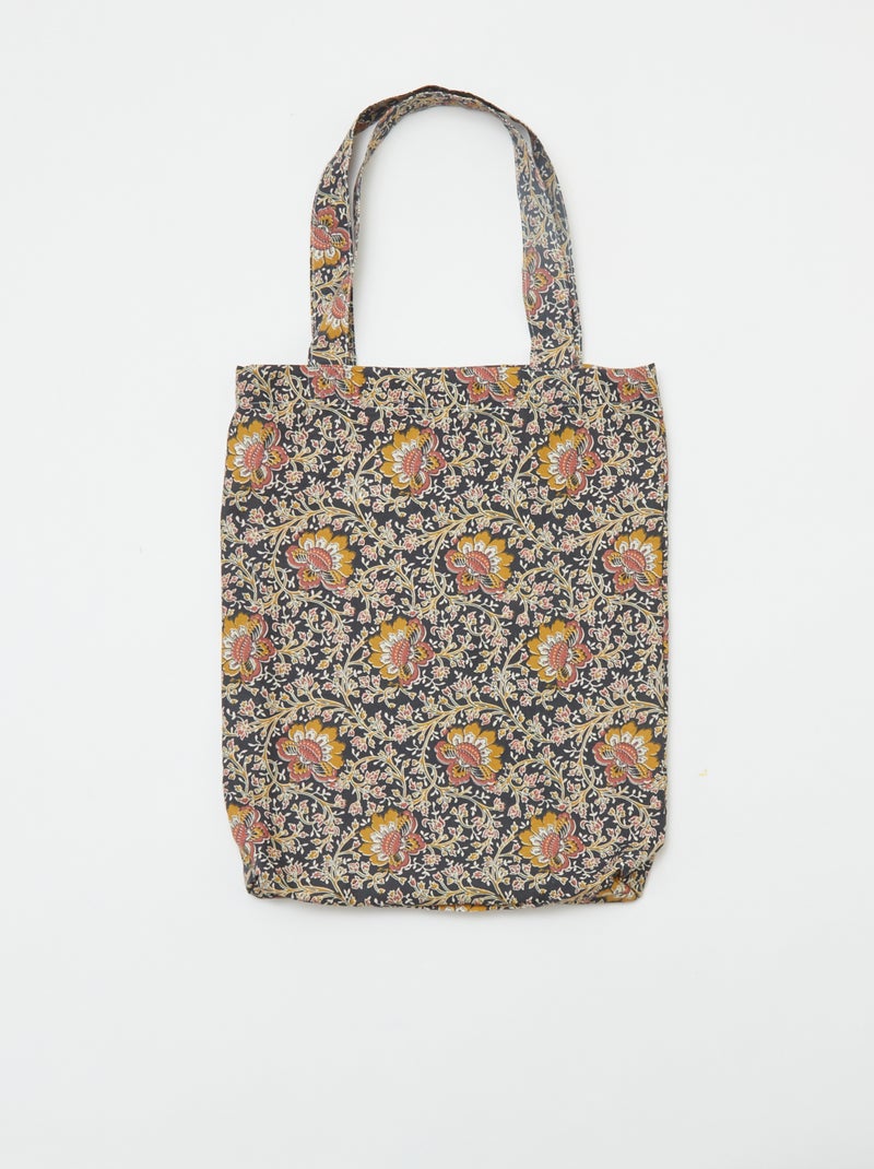 Parure de lit 1 personne (140 x 200cm) en coton 57 fils - Kiabi Home Gris fleuri - Kiabi