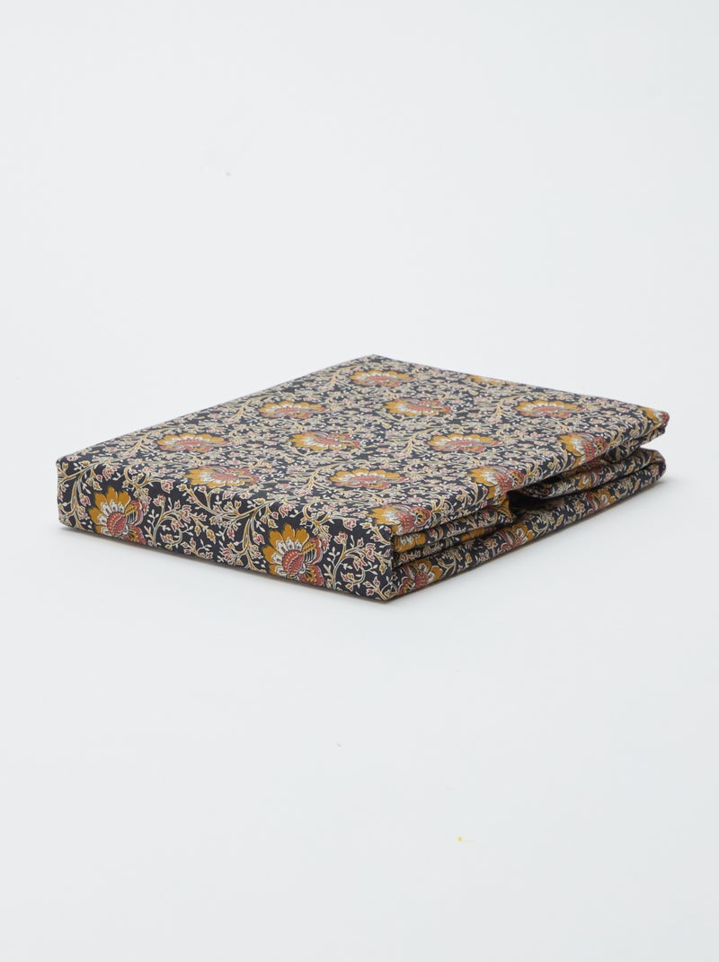 Parure de lit 1 personne (140 x 200cm) en coton 57 fils - Kiabi Home Gris fleuri - Kiabi