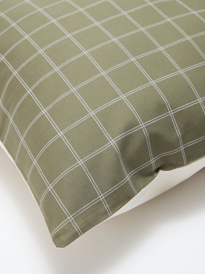 Parure de lit 1 personne (140 x 200cm) en coton 57 fils - Kiabi Home Kaki - Kiabi