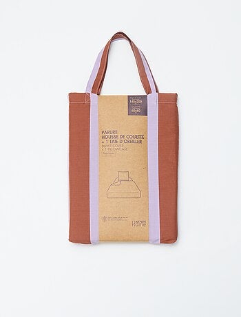 Parure de lit 1 personne (140 x 200cm) en coton 57 fils - Kiabi Home