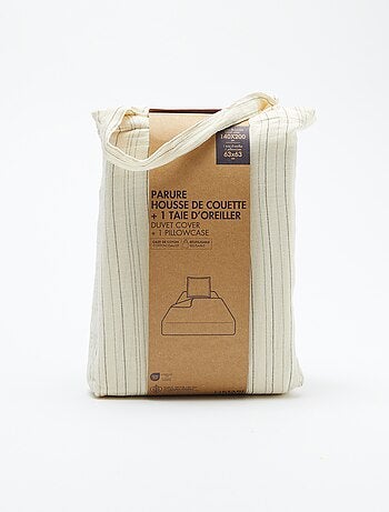 Parure de lit 1 personne (140 x 200cm) en gaze de coton - Kiabi Home