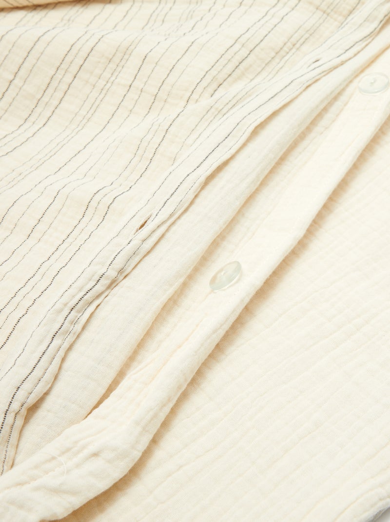 Parure de lit 1 personne (140 x 200cm) en gaze de coton - Kiabi Home Beige - Kiabi