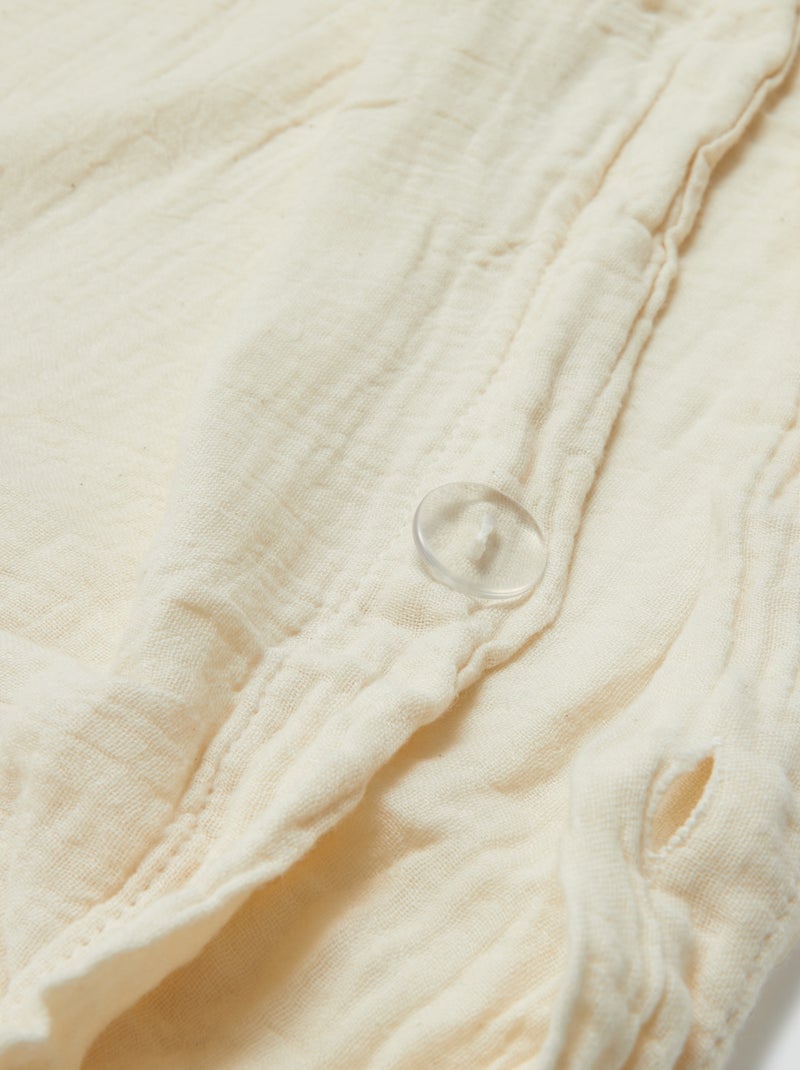 Parure de lit 1 personne (140 x 200cm) en gaze de coton - Kiabi Home Blanc cassé - Kiabi