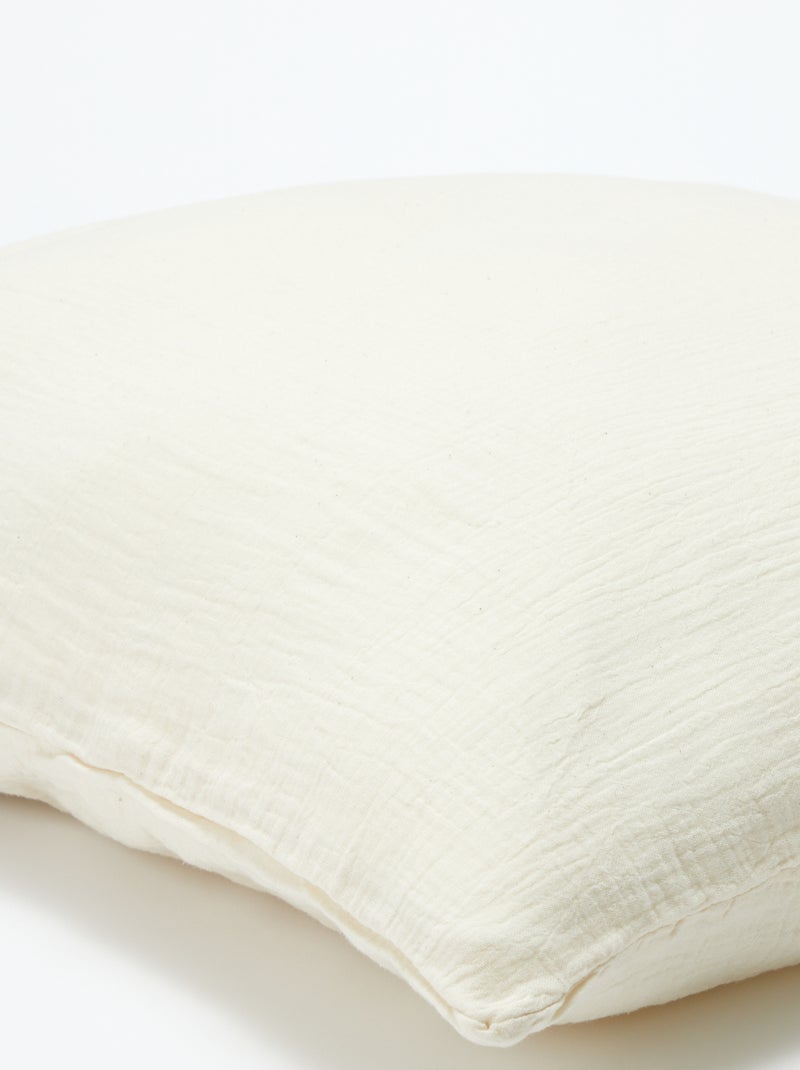 Parure de lit 1 personne (140 x 200cm) en gaze de coton - Kiabi Home Blanc cassé - Kiabi