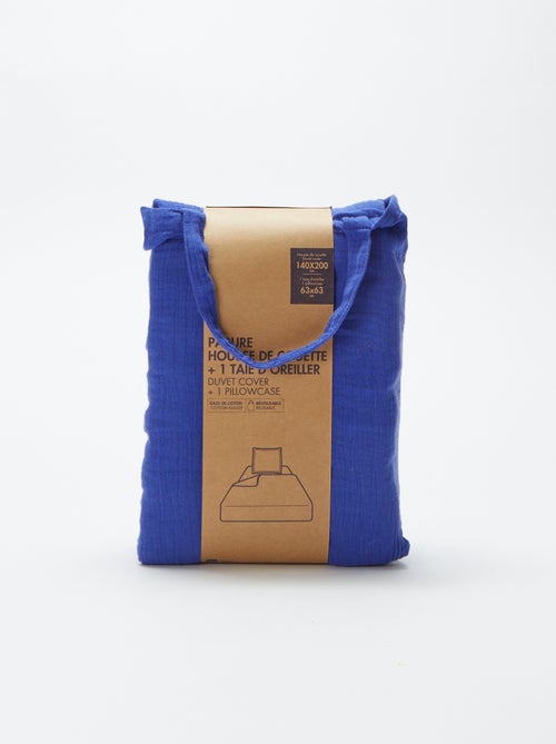 Parure de lit 1 personne (140 x 200cm) en gaze de coton - Kiabi Home - Kiabi