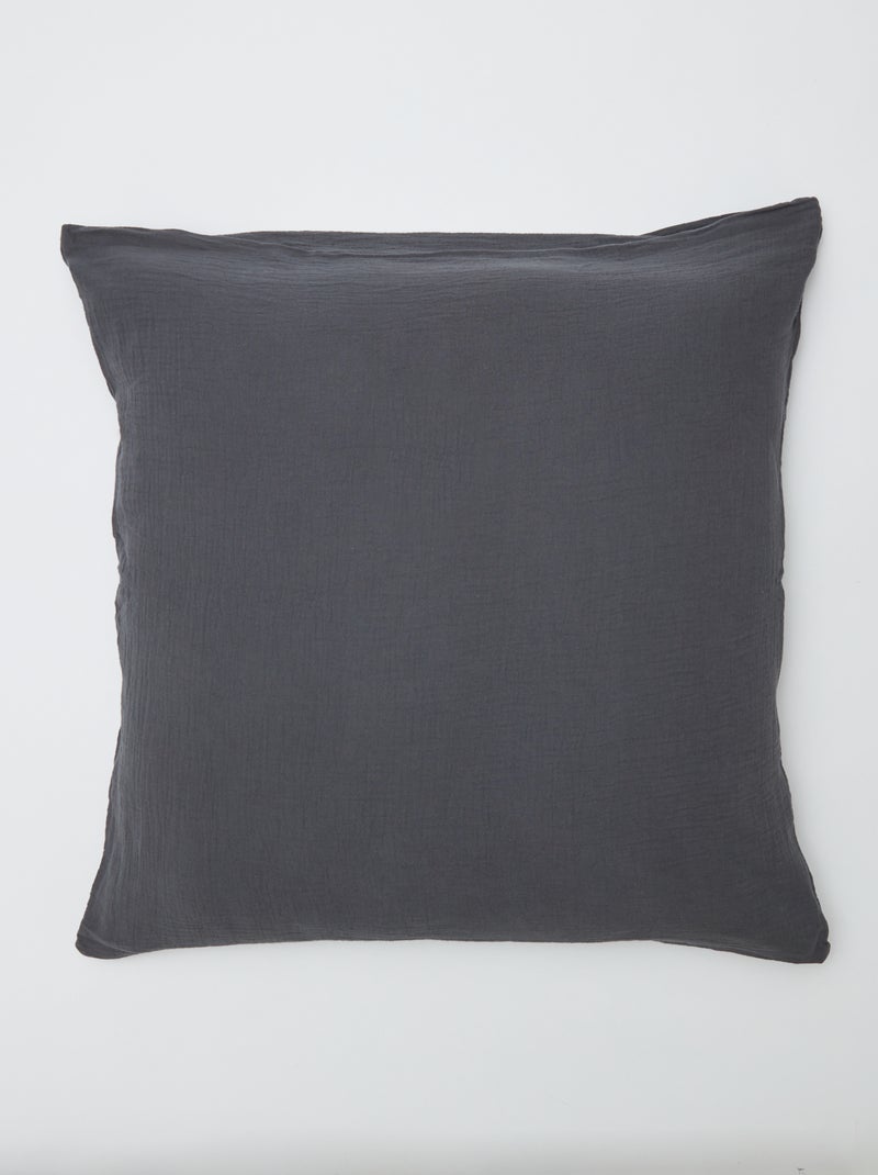 Parure de lit 1 personne (140 x 200cm) en gaze de coton - Kiabi Home Gris anthracite - Kiabi