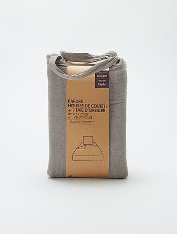 Parure de lit 1 personne (140 x 200cm) en gaze de coton - Kiabi Home